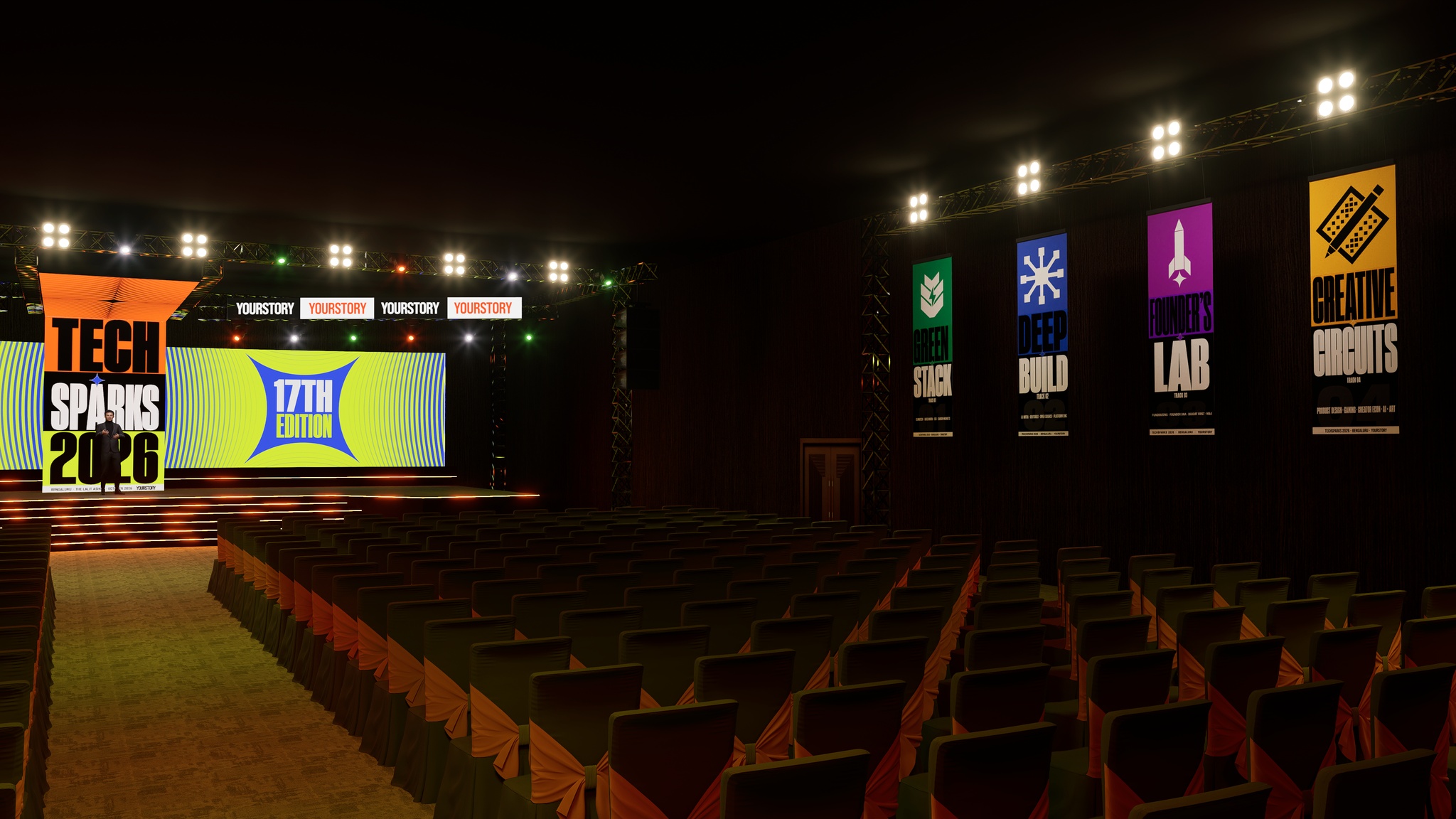 Main Stage — Track Banners Left Wall